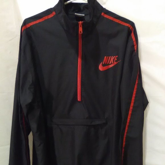 Nike Men's Jacket/ Coat Pullover Windbreaker Color Black/Red Size Large - Picture 1 of 5